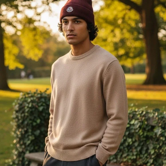 Moncler Deep Red Knit Beanie - Picture 6 of 6